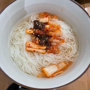 あたたかいそうめん(＾＾）韓国風